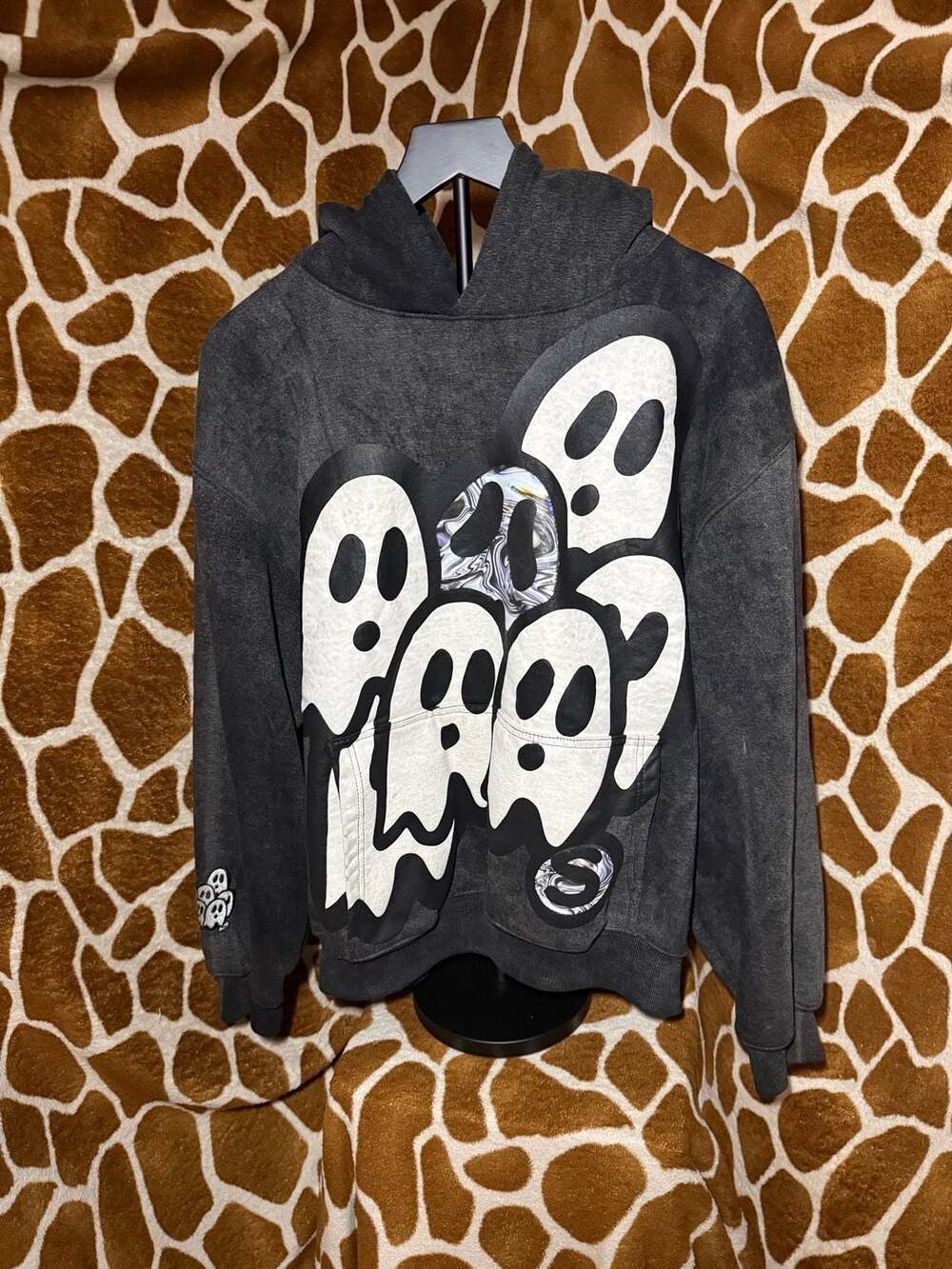 Ghost Supply Ghost Gang Pointed Hood Hoodie Washed Black Size S